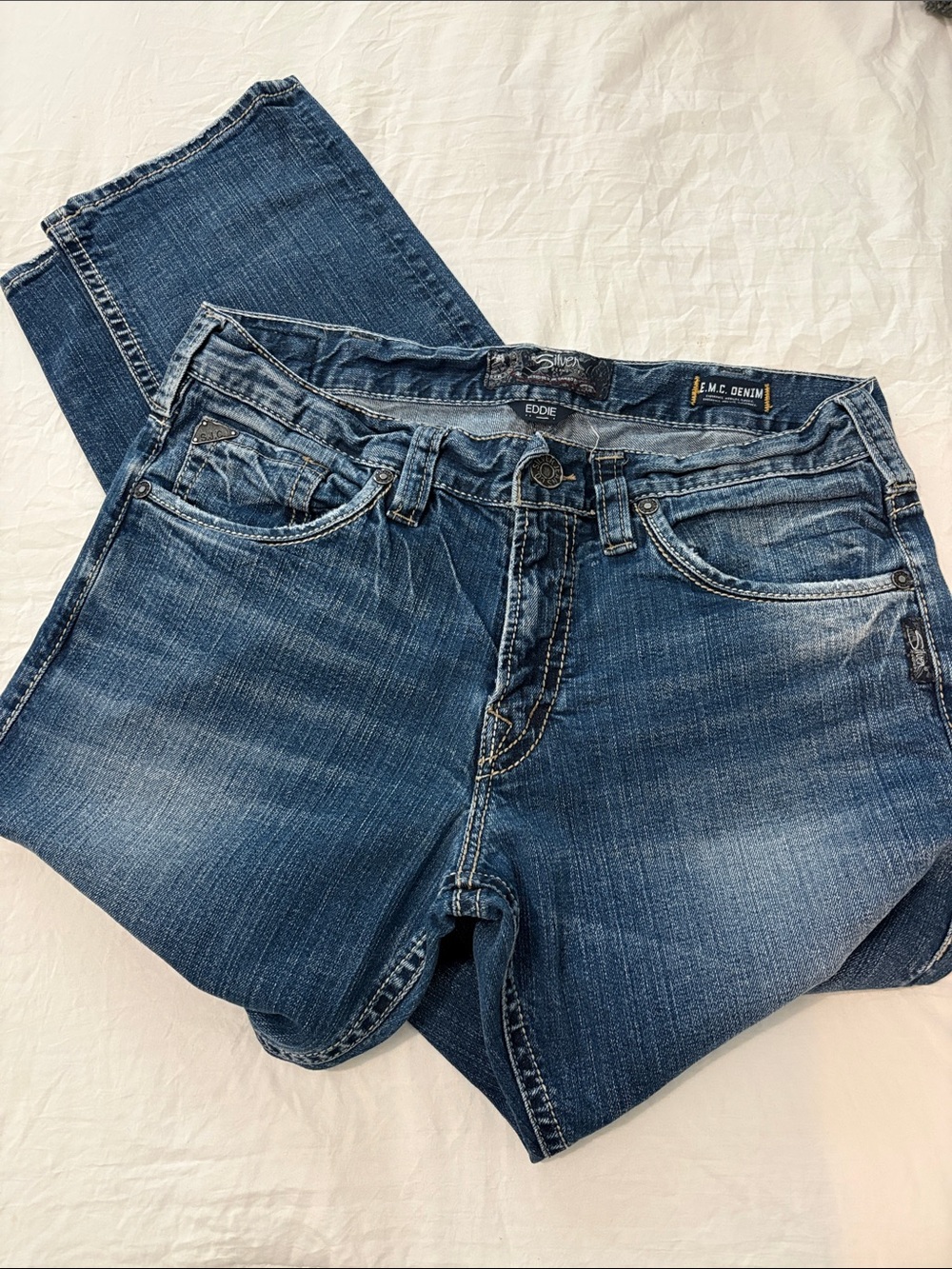 Silver Jeans Men’s Straight Leg Jeans in Medium Blue Wash